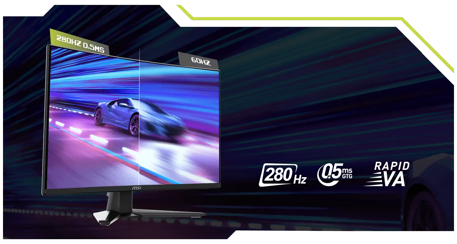 MSI 27'' Full HD 280Hz with AMD FreeSync Premium 0.5ms HDR Ready
